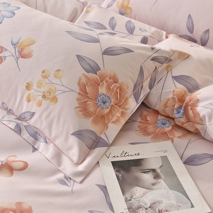 91家纺网 家纺一手货源 找家纺 大吉 2024新款全棉磨毛单枕套 花田