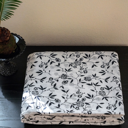 91家纺网 家纺一手货源 找家纺 华超针织 2024新款天竺棉印花单被套 黑玫瑰