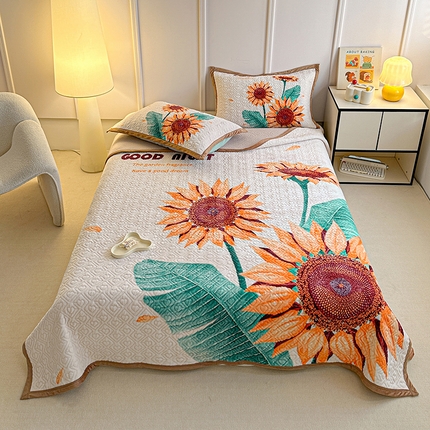 91家纺网 家纺一手货源 找家纺 源舜家纺 2025新款AB版云貂绒床盖 向阳花