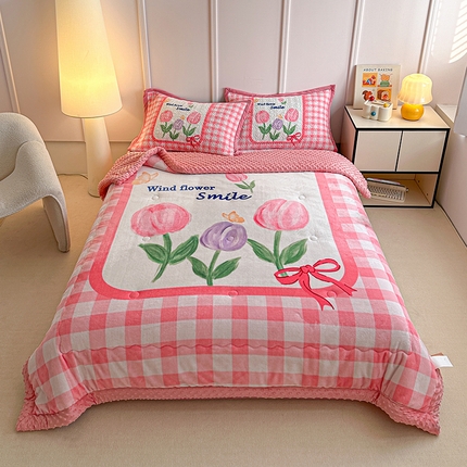 91家纺网 家纺一手货源 找家纺 （总）源舜家纺  2025新款云貂绒豆豆被冬被