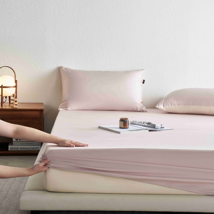 91家纺网 家纺一手货源 找家纺 丽笙 2024新款100S长绒棉纯棉懒宝儿床笠单件单床笠 戴妃粉