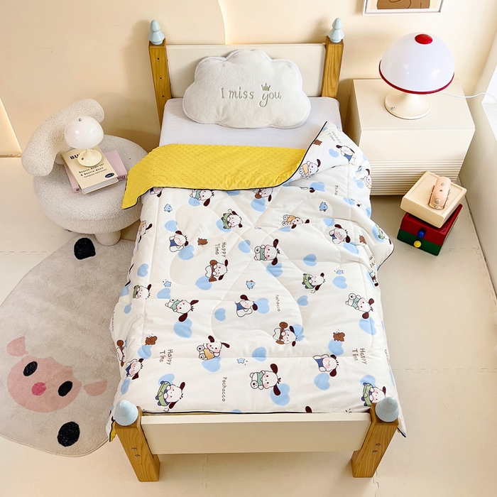 91家纺网 家纺一手货源 找家纺 吉咪兔 24年新款幼儿园卡通全棉豆豆被冬季纯棉儿童豆豆毯加厚棉被安抚秋冬宝宝被子 小狗萌萌