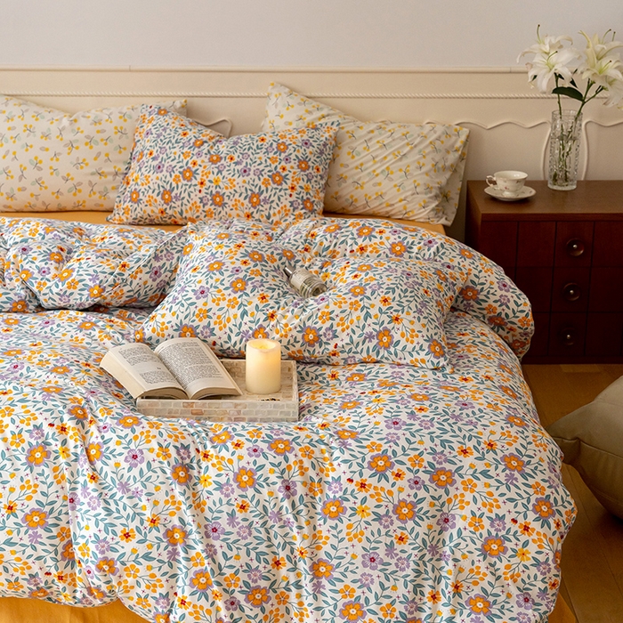 91家纺网 家纺一手货源 找家纺 华超针织 2024新款全棉天竺棉印花四件套系列 花语