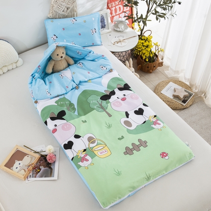 91家纺网 家纺一手货源 找家纺 （总）大黄蜂家居家纺 2025新款秋冬加绒款纯棉水晶绒四季大版花儿童睡袋