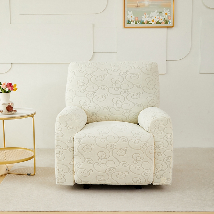 91家纺网 家纺一手货源 找家纺 丝绮鹿 2024新款雕花绒年华系列-芝华士沙发套 米白