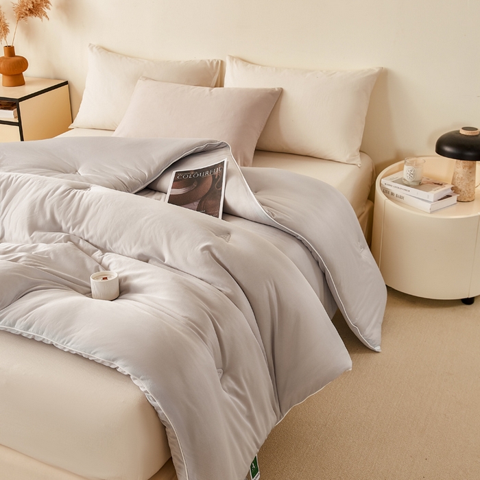 91家纺网 家纺一手货源 找家纺 鸣升家纺 新款A类婴儿级牛奶针织棉冬被春秋被加厚冬被 针织棉-月光灰