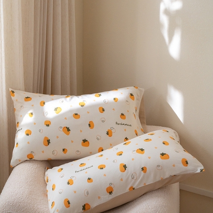 华超针织 2024新款全棉天竺棉印花单枕套 柿柿如意