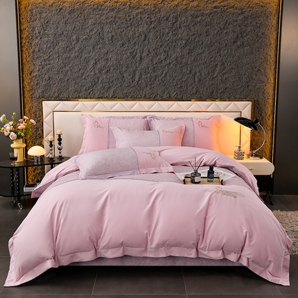 91家纺网 家纺一手货源 找家纺 （总）小时代家纺 2024新款全棉60支轻磨毛肌理纹夹棉床盖四件套-珂洛