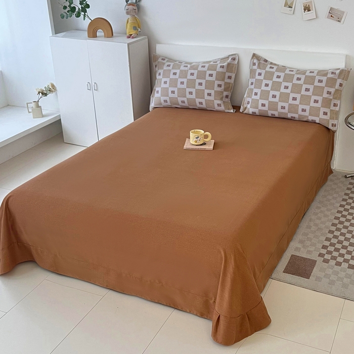 91家纺网 家纺一手货源 找家纺 大吉 2024新款全棉磨毛单枕套 棋盘格