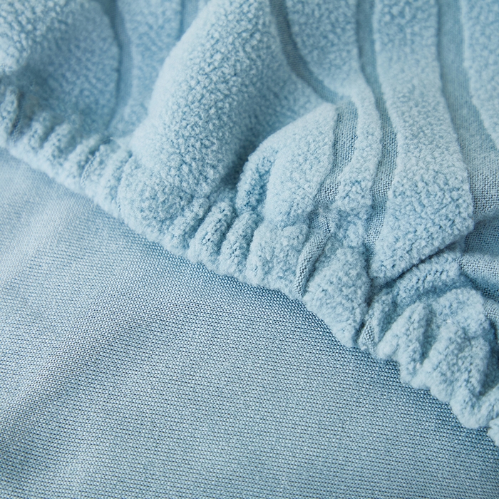 91家纺网 家纺一手货源 找家纺 丝绮鹿 2024新款雕花绒曲意系列-小扶手弧形椅套 淡蓝