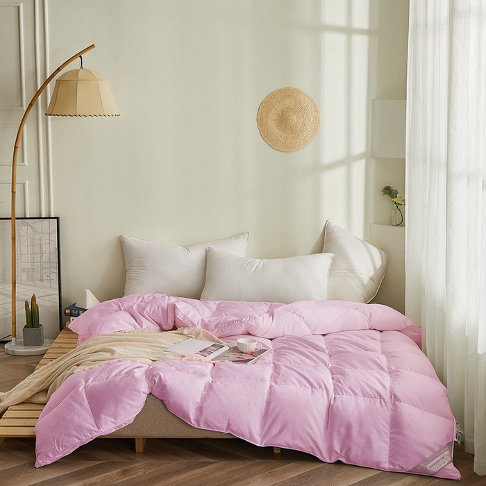 91家纺网 家纺一手货源 找家纺 （总）颐羽达 加工定制60s全棉双层提花鹅绒被被壳 自充绒羽绒被半成品被壳