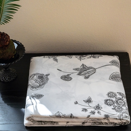 华超针织 2024新款天竺棉印花单被套 山茶花