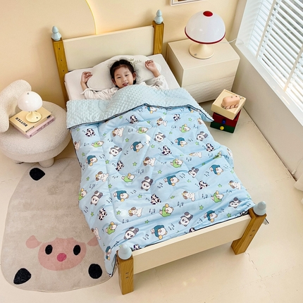 吉咪兔 24年新款幼儿园卡通全棉豆豆被冬季纯棉儿童豆豆毯加厚棉被安抚秋冬宝宝被子 可爱熊猫