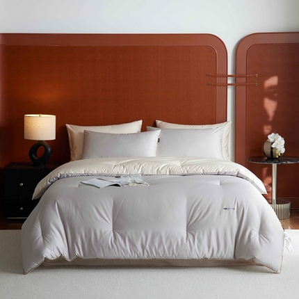 91家纺网 家纺一手货源 找家纺 丽笙 2024新款100S长绒棉纯棉懒宝儿嵌绳款四季被 托斯卡纳灰