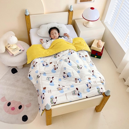 吉咪兔 24年新款幼儿园卡通全棉豆豆被冬季纯棉儿童豆豆毯加厚棉被安抚秋冬宝宝被子 小狗萌萌