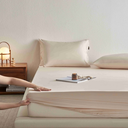 91家纺网 家纺一手货源 找家纺 丽笙 2024新款100S长绒棉纯棉懒宝儿床笠单件单床笠 喀纳斯金