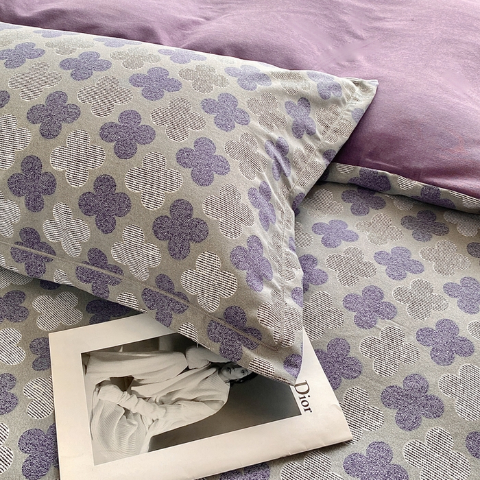 91家纺网 家纺一手货源 找家纺 大吉 2024新款全棉磨毛单枕套 幸运草