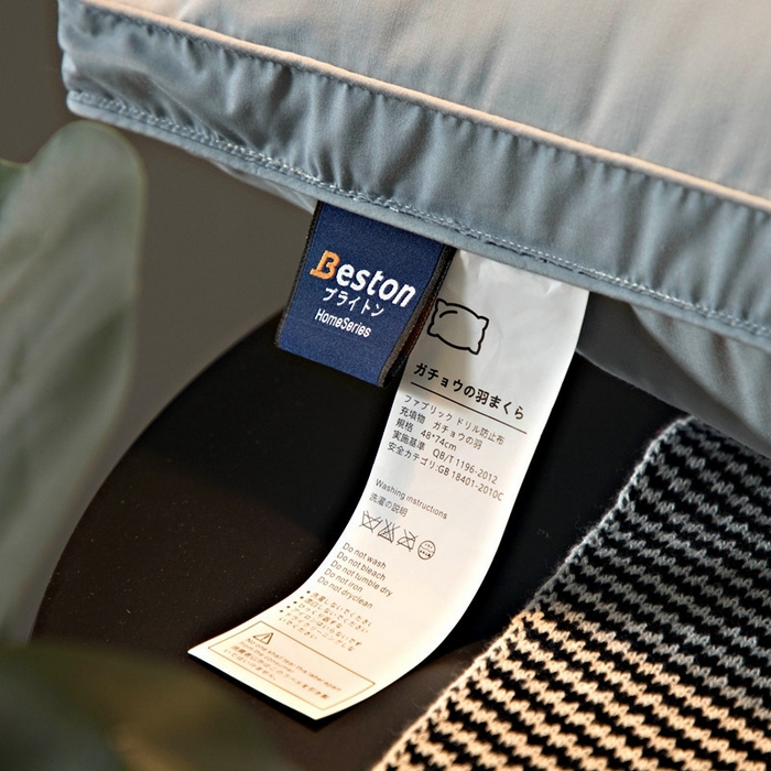 91家纺网 家纺一手货源 找家纺 （总）颐羽达 新款60贡缎立体双层羽绒枕 纯棉鹅绒枕酒店民宿枕芯批发