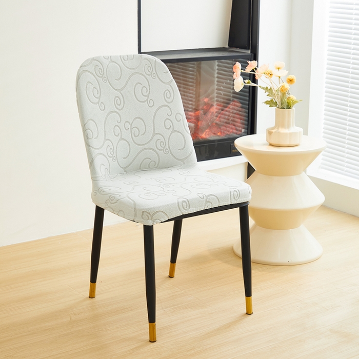 91家纺网 家纺一手货源 找家纺 丝绮鹿 2024新款雕花绒年华系列-弧形椅子套 浅灰