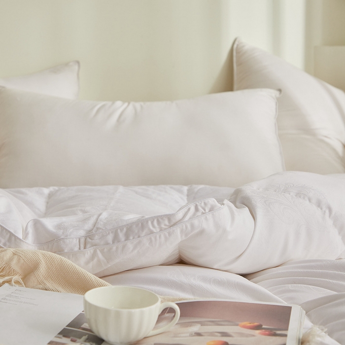 91家纺网 家纺一手货源 找家纺 （总）颐羽达 加工定制60s全棉双层提花鹅绒被被壳 自充绒羽绒被半成品被壳