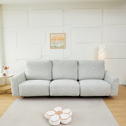 丝绮鹿 2024新款雕花绒年华系列-芝华士沙发套 浅灰