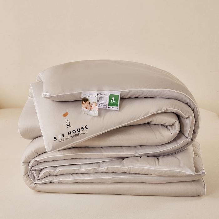 91家纺网 家纺一手货源 找家纺 鸣升家纺 新款A类婴儿级牛奶针织棉冬被春秋被加厚冬被 针织棉-月光灰