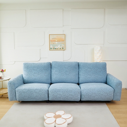 丝绮鹿 2024新款雕花绒年华系列-芝华士沙发套 淡蓝