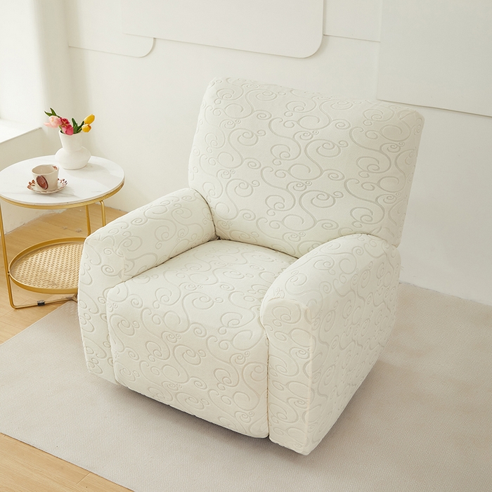 91家纺网 家纺一手货源 找家纺 丝绮鹿 2024新款雕花绒年华系列-芝华士沙发套 米白