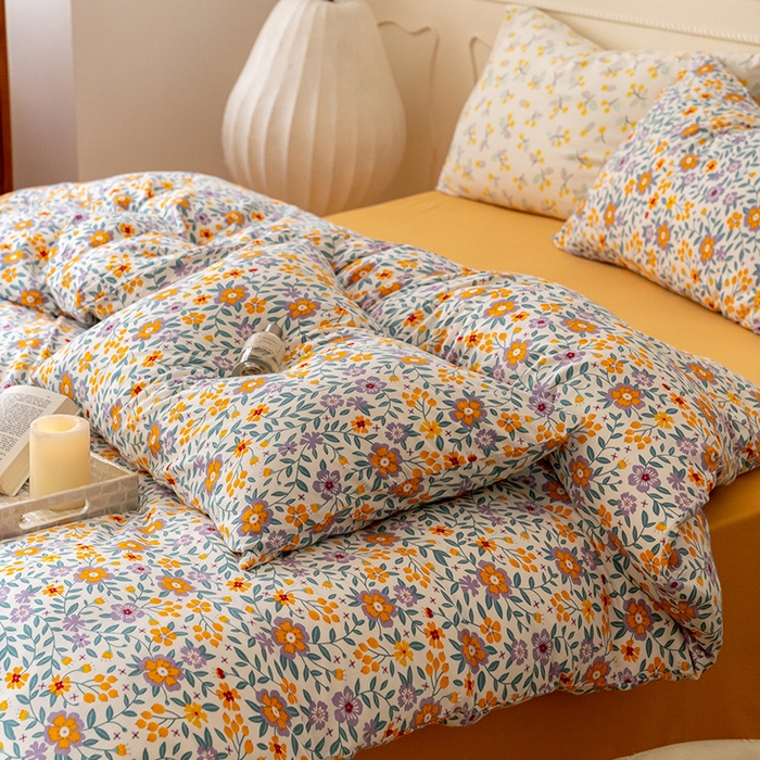 91家纺网 家纺一手货源 找家纺 华超针织 2024新款全棉天竺棉印花四件套系列 花语