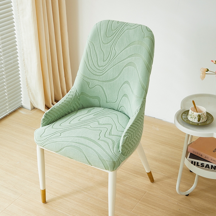 91家纺网 家纺一手货源 找家纺 丝绮鹿 2024新款雕花绒曲意系列-小扶手弧形椅套 草绿