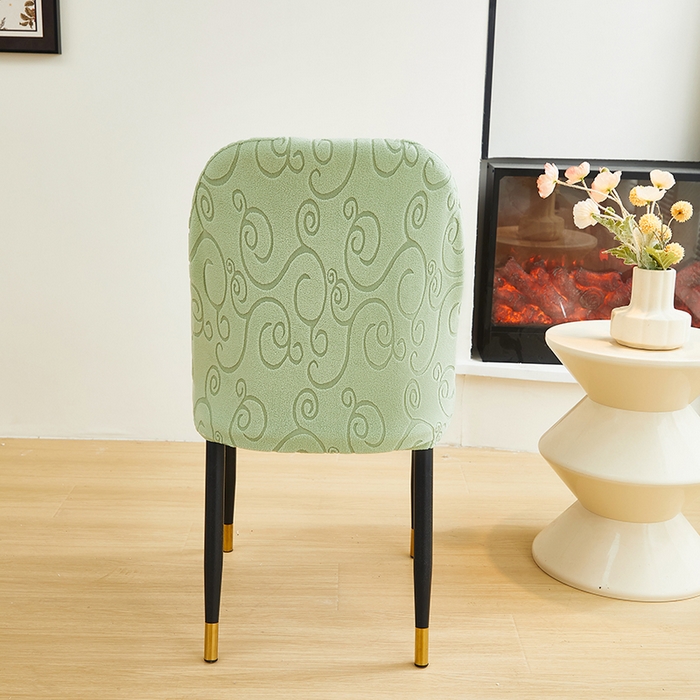 91家纺网 家纺一手货源 找家纺 丝绮鹿 2024新款雕花绒年华系列-弧形椅子套 草绿