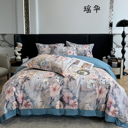 棠颂家纺 2025新款澳棉加厚磨毛数码印花四件套（礼盒款） 瑶华