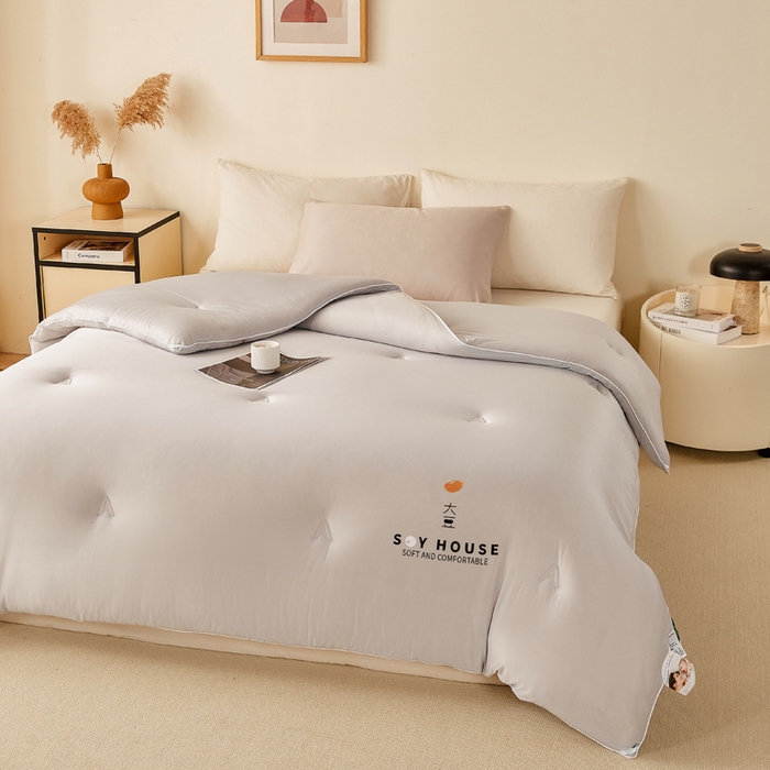 91家纺网 家纺一手货源 找家纺 鸣升家纺 新款A类婴儿级牛奶针织棉冬被春秋被加厚冬被 针织棉-月光灰