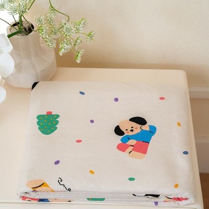 91家纺网 家纺一手货源 找家纺 华超针织 2024新款天竺棉印花单被套 哈基米