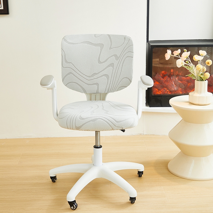 91家纺网 家纺一手货源 找家纺 丝绮鹿 2024新款雕花绒曲意系列-分体椅套 浅灰