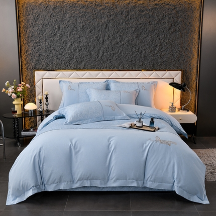 91家纺网 家纺一手货源 找家纺 （总）小时代家纺 2024新款全棉60支轻磨毛肌理纹夹棉床盖四件套-珂洛