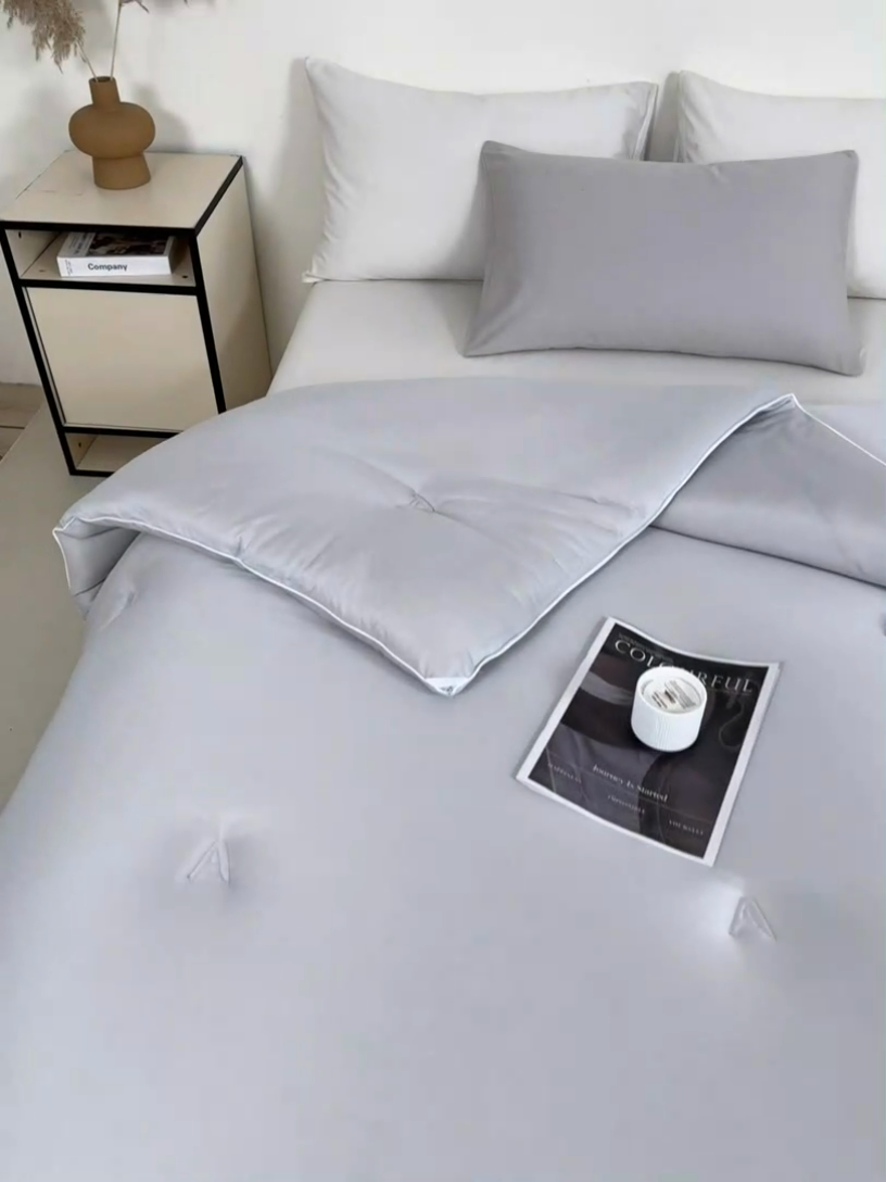 91家纺网 家纺一手货源 找家纺 鸣升家纺 新款A类婴儿级牛奶针织棉冬被春秋被加厚冬被 针织棉-月光灰