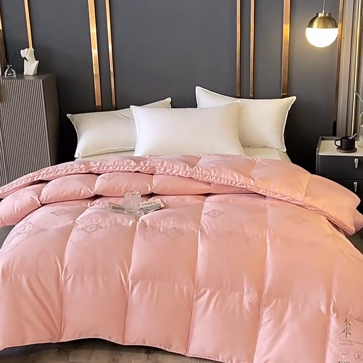 91家纺网 家纺一手货源 找家纺 （总）颐羽达 定制木本提花贡缎双层立体羽绒被半成品被套防钻绒鹅绒被被壳