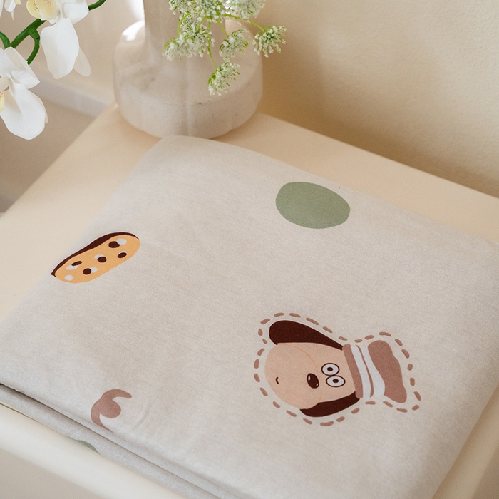 91家纺网 家纺一手货源 找家纺 华超针织 2024新款天竺棉印花单被套 面包狗