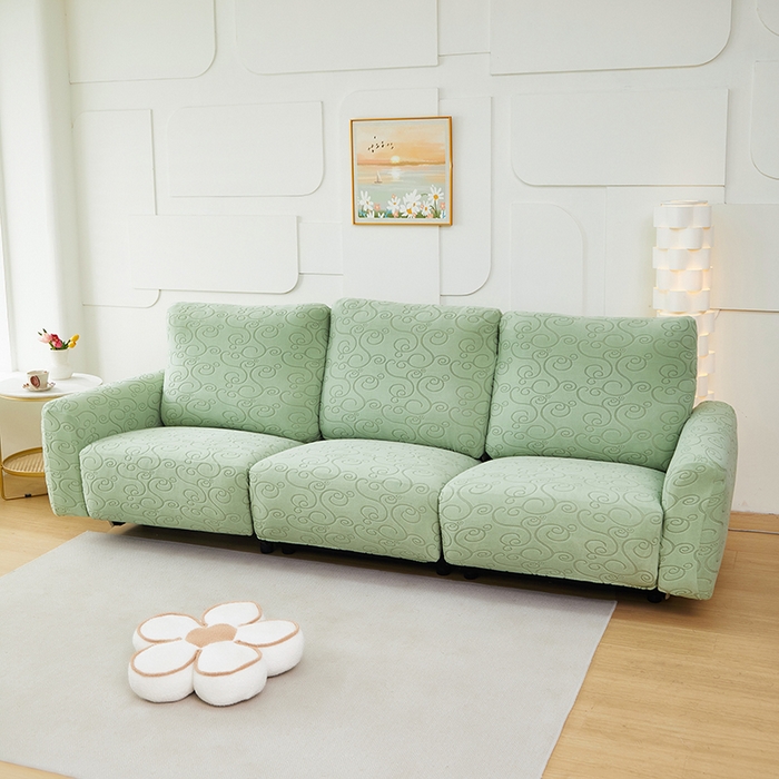 91家纺网 家纺一手货源 找家纺 丝绮鹿 2024新款雕花绒年华系列-芝华士沙发套 草绿