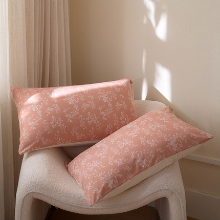 华超针织 2024新款全棉天竺棉印花单枕套 半亩花田粉