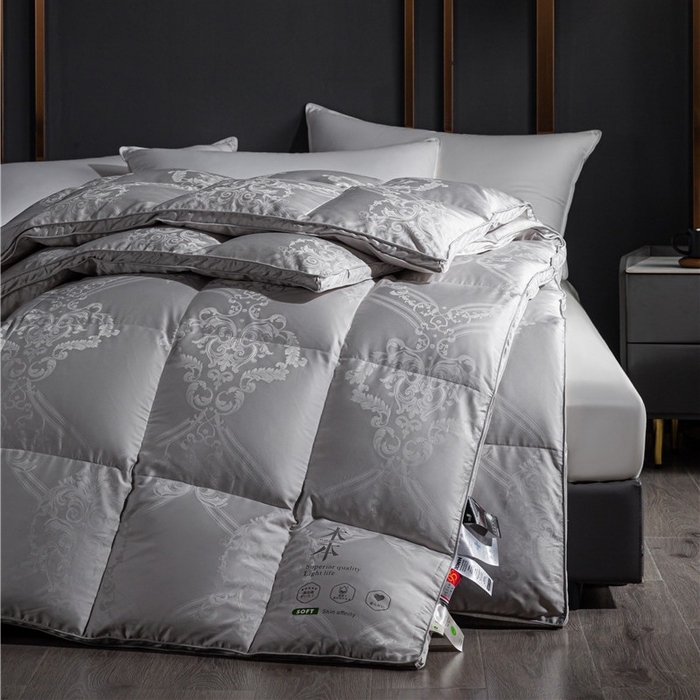 91家纺网 家纺一手货源 找家纺 （总）颐羽达 定制木本提花贡缎双层立体羽绒被半成品被套防钻绒鹅绒被被壳