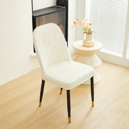 丝绮鹿 2024新款雕花绒年华系列-弧形椅子套 米白