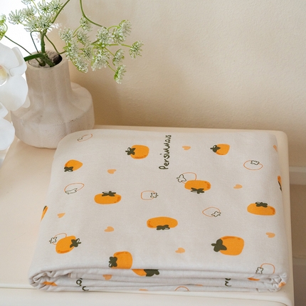 91家纺网 家纺一手货源 找家纺 华超针织 2024新款天竺棉印花单被套 柿柿如意