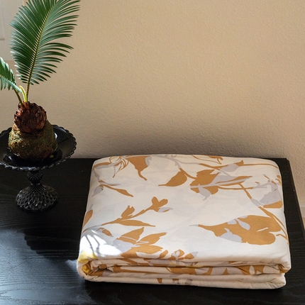 91家纺网 家纺一手货源 找家纺 华超针织 2024新款天竺棉印花单被套 枫叶