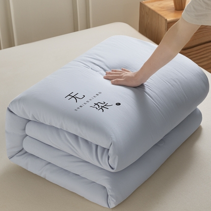 91家纺网 家纺一手货源 找家纺 利欧 2025新款A类无染大豆被家用被子被芯-风格2 无染蓝灰