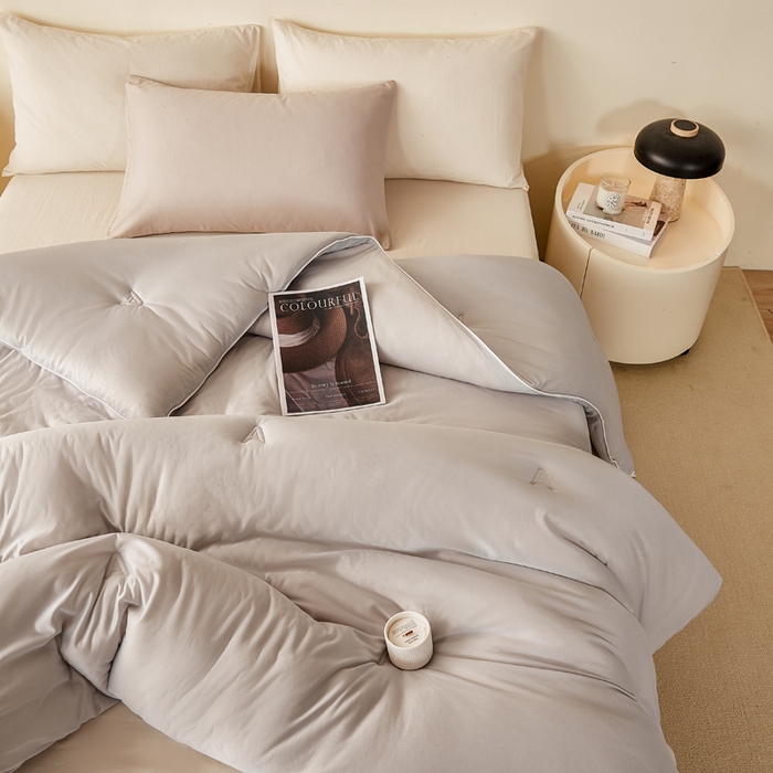 91家纺网 家纺一手货源 找家纺 鸣升家纺 新款A类婴儿级牛奶针织棉冬被春秋被加厚冬被 针织棉-月光灰