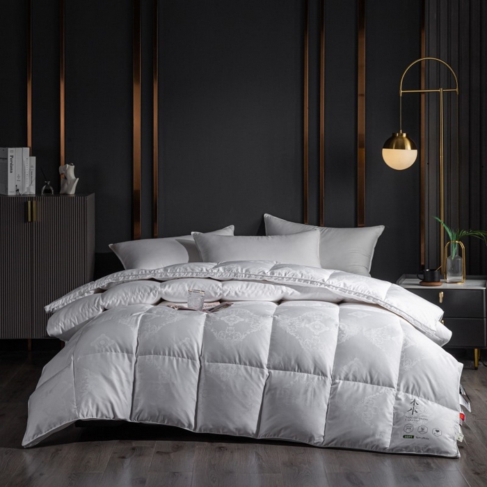 91家纺网 家纺一手货源 找家纺 （总）颐羽达 定制木本提花贡缎双层立体羽绒被半成品被套防钻绒鹅绒被被壳