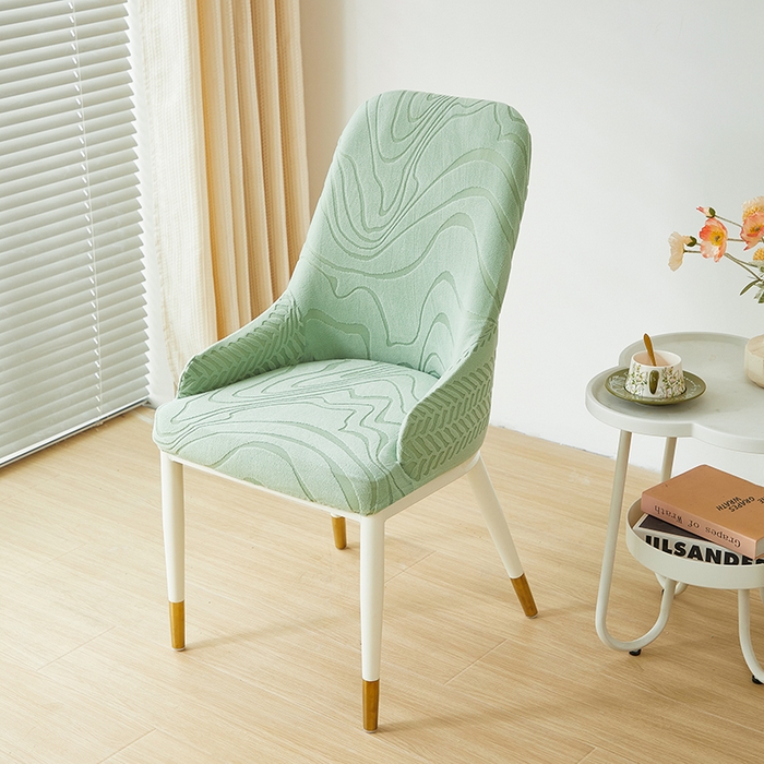 91家纺网 家纺一手货源 找家纺 丝绮鹿 2024新款雕花绒曲意系列-小扶手弧形椅套 草绿