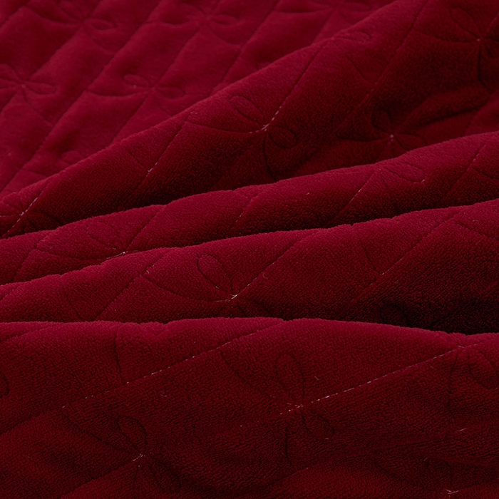 91家纺网 家纺一手货源 找家纺 2024新款加厚牛奶绒蕾丝刺绣床裙四件套-莫奈花园系列 莫奈花园-酒红